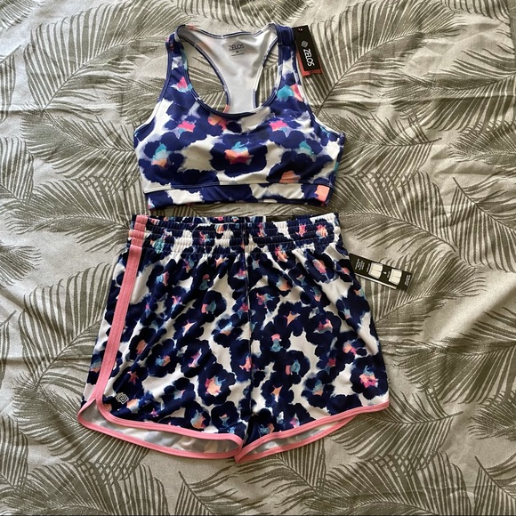 Zelos Printed Sports Bra and Tulip Hem Shorts Set - Picture 6 of 11
